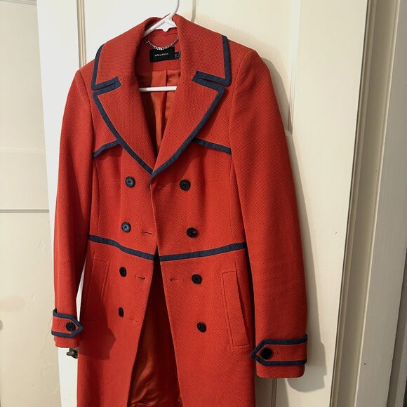 Karen Millen trench coat with contrast piping - size 2 - Picture 1 of 5